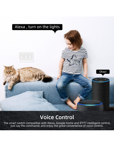 Interruptor Inteligente 3 Gang Bekca WiFi 2.4GHz Control Voz