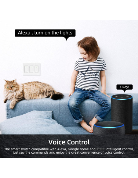 Interruptor Inteligente 3 Gang Bekca WiFi 2.4GHz Control Voz