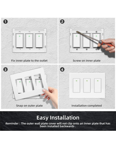 Interruptor Inteligente 3 Gang Bekca WiFi 2.4GHz Control Voz