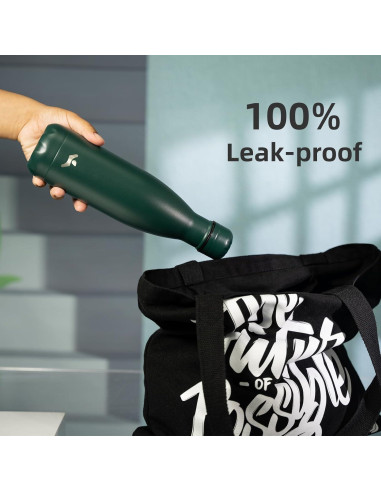 Botella de Agua Aislada Konokyo 0.5L Doble Pared Verde Militar