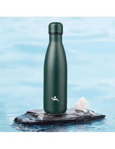 Botella de Agua Aislada Konokyo 0.5L Doble Pared Verde Militar