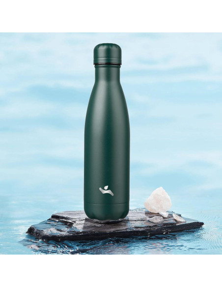 Botella de Agua Aislada Konokyo 0.5L Doble Pared Verde Militar