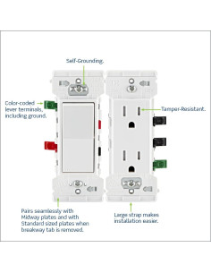 Interruptor de palanca Leviton Edge 15A 3 vías paquete de 10 2