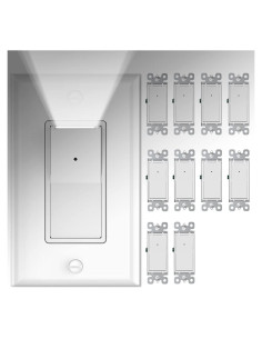 Paquete de 10 Interruptores de Luz SOZULAMP con Luz Nocturna LED 15A