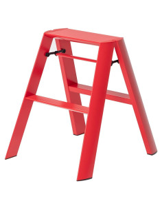 Escalera de Paso Hasegawa Lucano 2 Escalones Roja