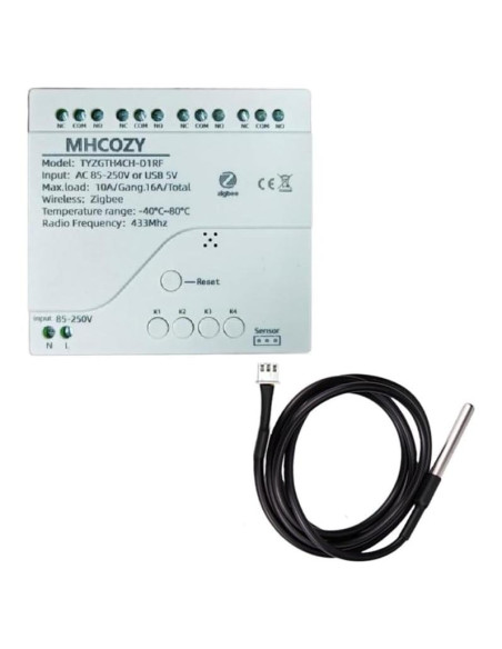 Controlador de Temperatura Zigbee MHCOZY con Sonda DS18B20