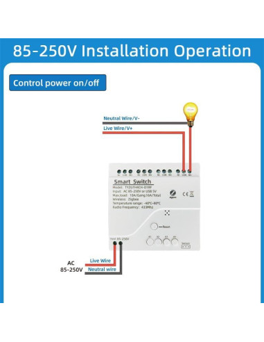 Controlador de Temperatura Zigbee MHCOZY con Sonda DS18B20