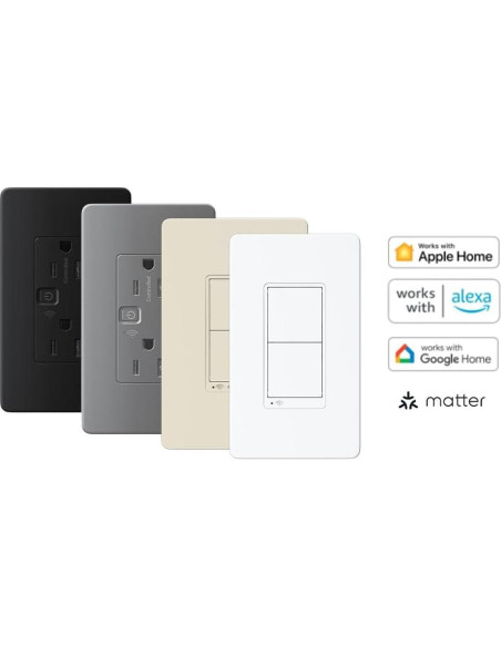 Interruptor WiFi Square D X 15A Monitoreo Energía Negro