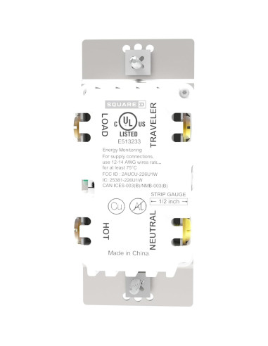 Interruptor WiFi Square D X 15A Monitoreo Energía Negro