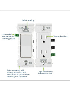 Interruptor de Palanca Leviton Edge 15A Blanco Paquete de 10 2