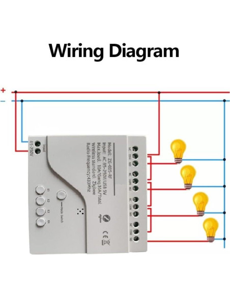 Interruptor Relé Inteligente ZigBee Genérico 4 Canales Blanco