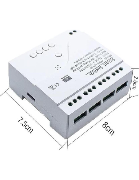 Interruptor Relé Inteligente ZigBee Genérico 4 Canales Blanco