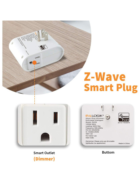 Enchufe Inteligente Regulador Z-Wave Eva Logik ZW39 500W
