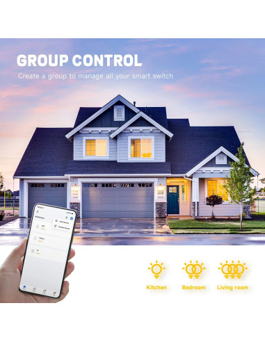 Interruptor de Luz Inteligente ZHEJIANG YUANTAI Wi-Fi 2.4GHz