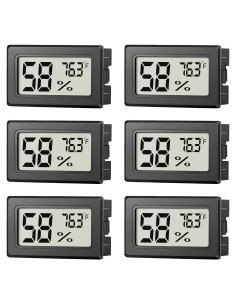 Paquete de 6 Mini Higrómetros Digitales JJMTDS - Medidor de Humedad y Temperatura