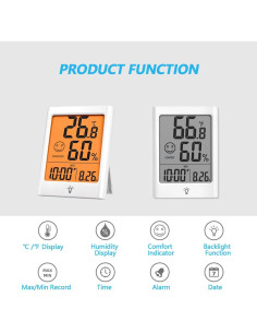 Termómetro Digital Interior Timloon con Pantalla LCD 3.9" 2