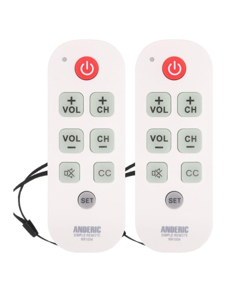 Control Remoto Universal Anderic RR1004 - 2 Paquete, Teclas Grandes