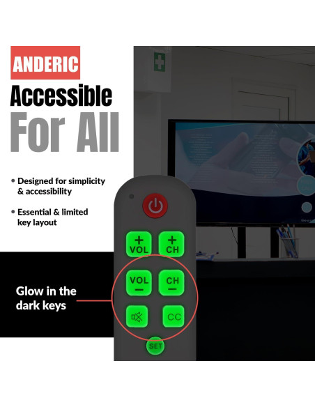 Control Remoto Universal Anderic RR1004 - 2 Paquete, Teclas Grandes