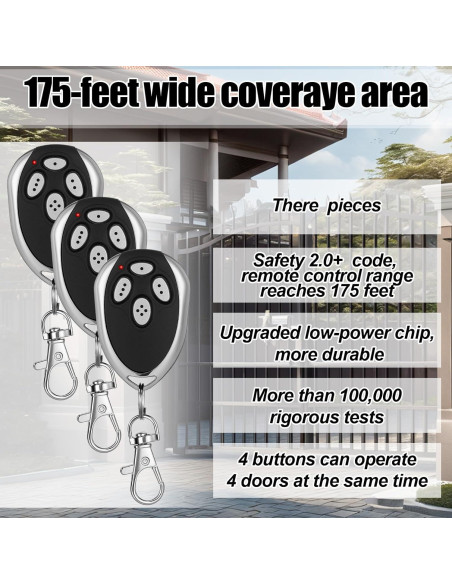 Abridor de Puerta Remoto Kingdder 3 Pcs 433.92MHz
