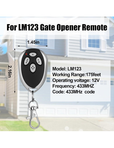 Abridor de Puerta Remoto Kingdder 3 Pcs 433.92MHz