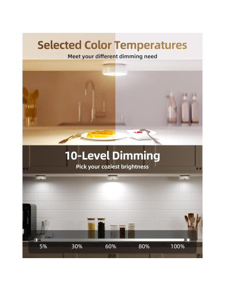 Luces Puck EZVALO con Sensor de Movimiento, 3 Paquete
