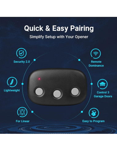 Control Remoto Lineal CreaCity MCT-3 para Puertas de Garaje