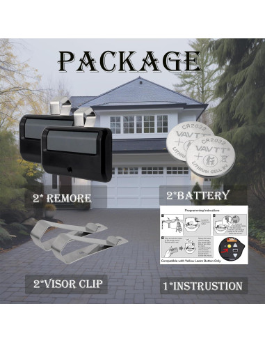 Control Remoto 891LM Werhoo para Garaje Amarillo Verde