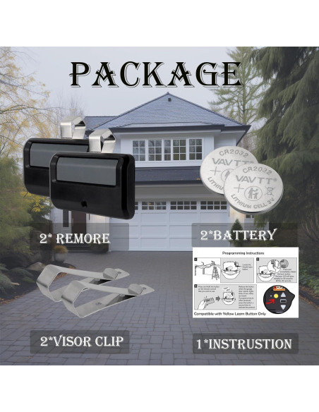 Control Remoto 891LM Werhoo para Garaje Amarillo Verde