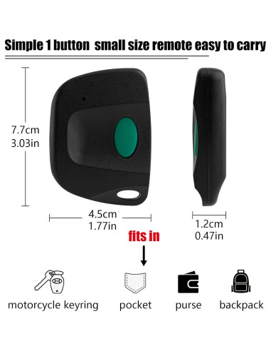 Control Remoto de Puerta de Garaje LAWOOH 310MHz Paquete de 2