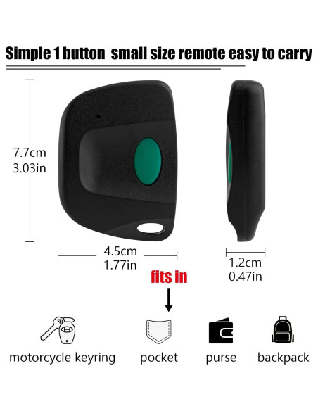 Control Remoto de Puerta de Garaje LAWOOH 310MHz Paquete de 2