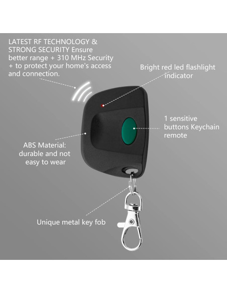 Control Remoto de Puerta de Garaje LAWOOH 310MHz Paquete de 2
