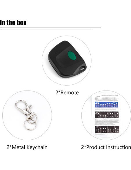 Control Remoto de Puerta de Garaje LAWOOH 310MHz Paquete de 2
