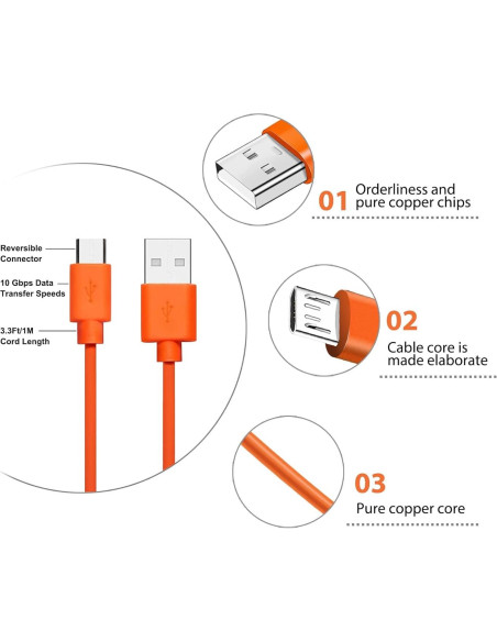 Destornillador y Cable de Carga Ring - Naranja - 1,01 m