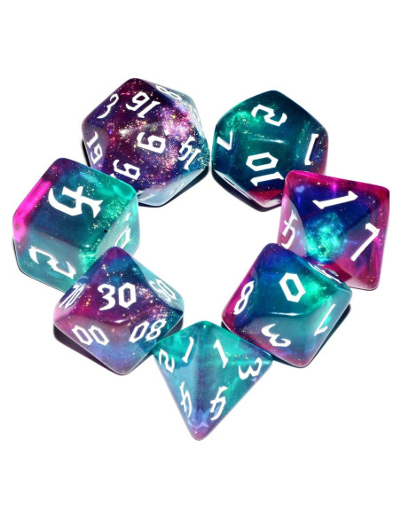 Conjunto de Dados Galaxy QiAN SiMAi 7 Piezas Verde y Púrpura