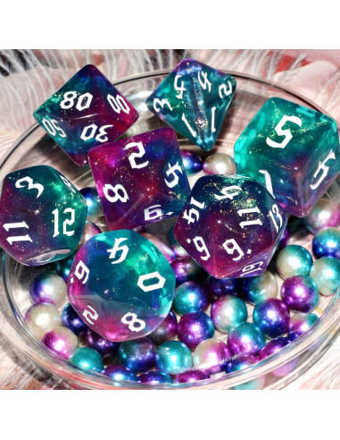 Conjunto de Dados Galaxy QiAN SiMAi 7 Piezas Verde y Púrpura