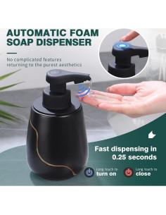 Dispensador Automático de Jabón BosilunLife Cerámico Negro 2