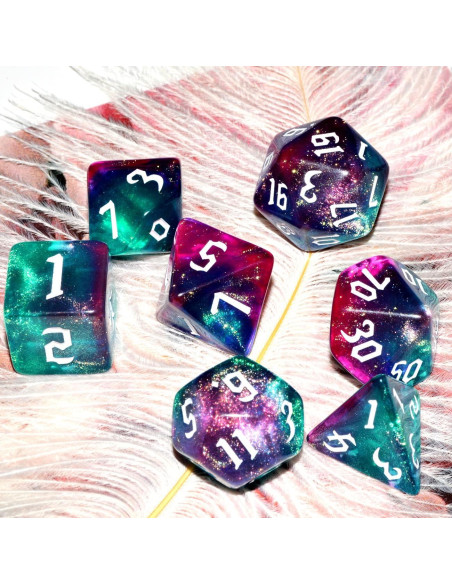 Conjunto de Dados Galaxy QiAN SiMAi 7 Piezas Verde y Púrpura