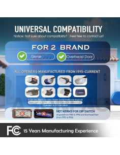 Teclado Inalámbrico Genie GK-BX para Abridor de Garaje 315/390MHz 2