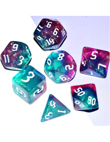 Conjunto de Dados Galaxy QiAN SiMAi 7 Piezas Verde y Púrpura