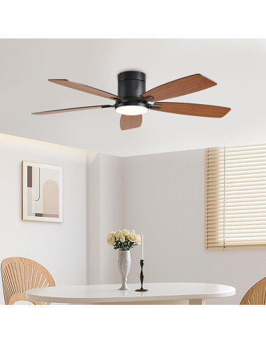 Ventilador de Techo FUMLTP 52" Marrón con Luz LED y Control Remoto