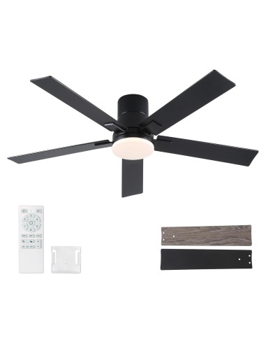 Ventilador de Techo Rayqueen 132 cm Negro con Control Remoto