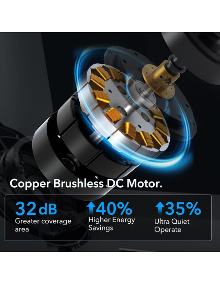 Ventilador de Techo Rayqueen 132 cm Negro con Control Remoto