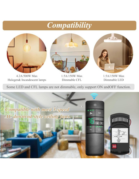 Control Remoto Termostático Universal Prichor para Ventilador de Techo Control Remoto Termostático Universal Prichor para Ventilador de Techo