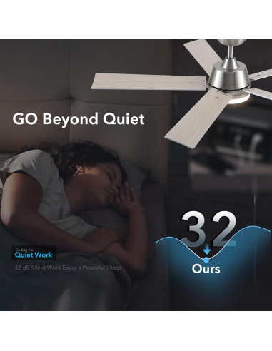 Ventilador de Techo Rayqueen 52" con Luz y Control Remoto