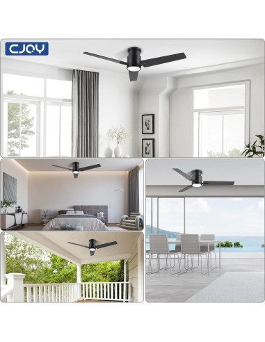 Ventilador de Techo CJOY 48" con Luz LED y Control Remoto