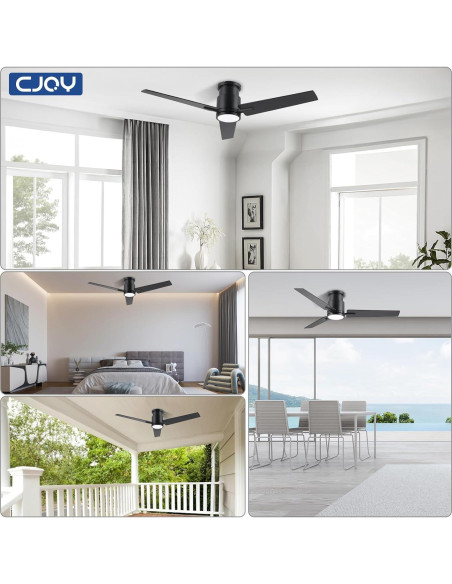 Ventilador de Techo CJOY 48" con Luz LED y Control Remoto