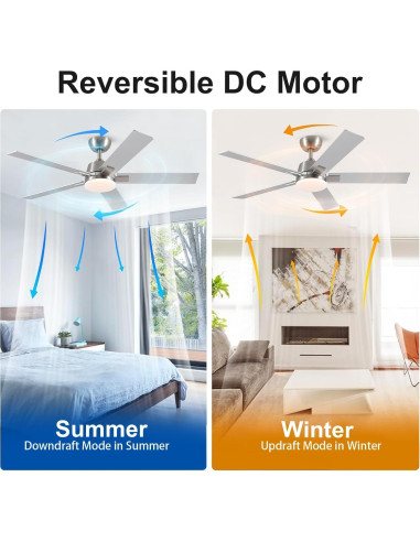 Ventilador de Techo Rayqueen 52" con Luz y Control Remoto