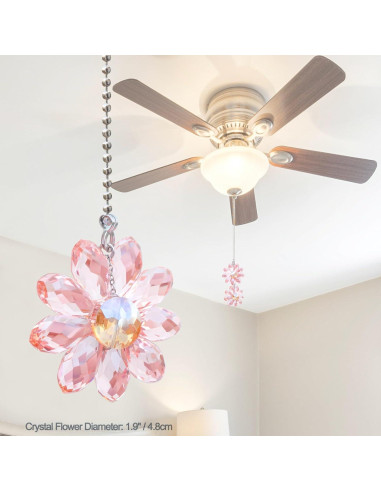 Cadena de Tirar para Ventilador de Techo LEFERS 2 Piezas Cristal