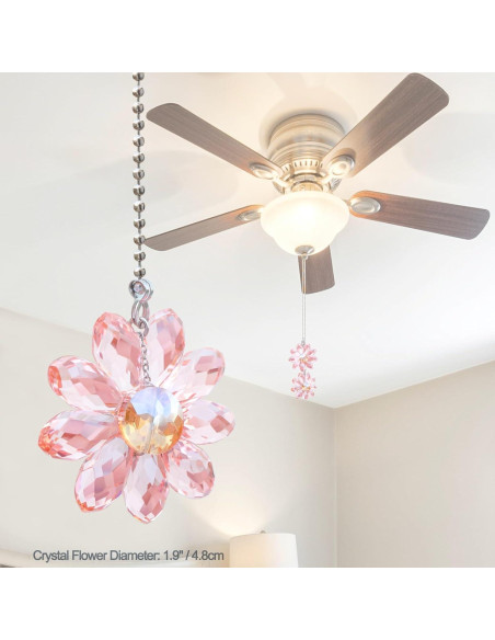 Cadena de Tirar para Ventilador de Techo LEFERS 2 Piezas Cristal