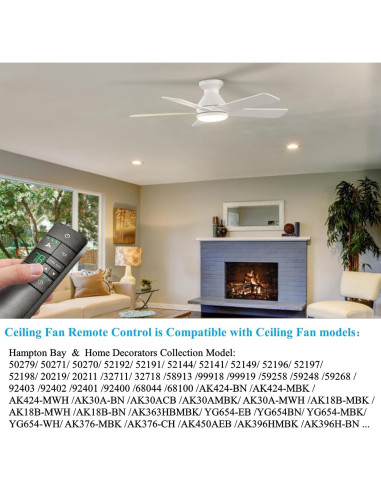 Control Remoto Termostático Universal Hampton Bay 3 Velocidades